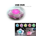 4 Ports Flowers Shape USB 2.0 Hub W/ changing LED Light